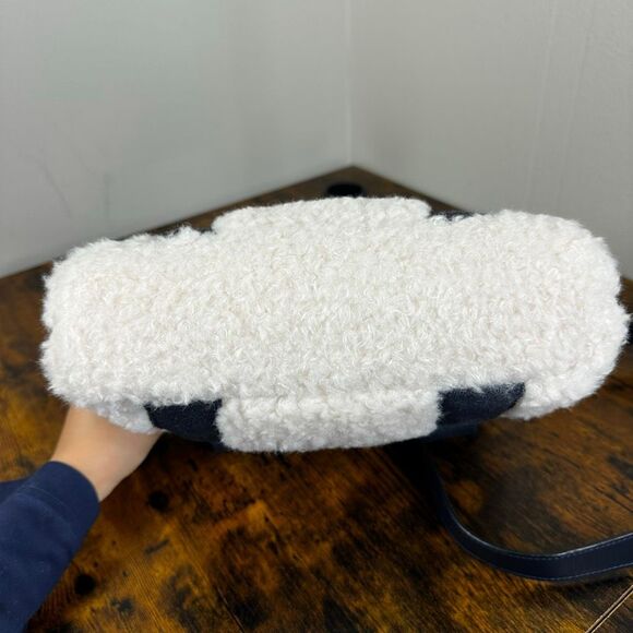 Chloe Woody Faux Shearling Fur Tote Bag 2-Way Small Size - Picture 11 of 13